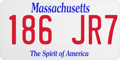 MA license plate 186JR7