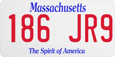 MA license plate 186JR9