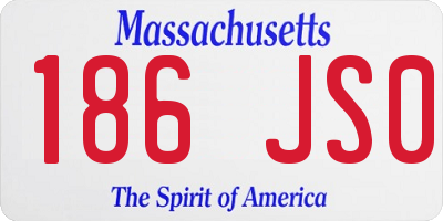 MA license plate 186JS0