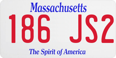 MA license plate 186JS2