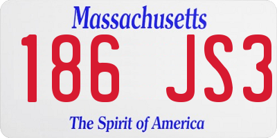 MA license plate 186JS3
