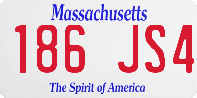 MA license plate 186JS4
