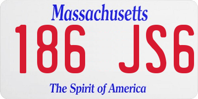 MA license plate 186JS6