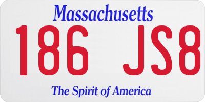 MA license plate 186JS8