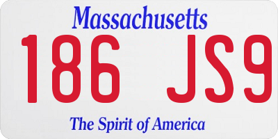 MA license plate 186JS9