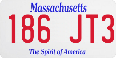 MA license plate 186JT3