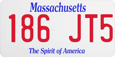 MA license plate 186JT5