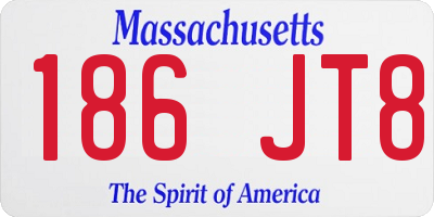 MA license plate 186JT8