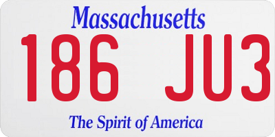 MA license plate 186JU3
