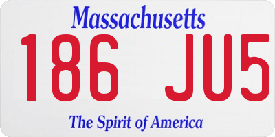 MA license plate 186JU5