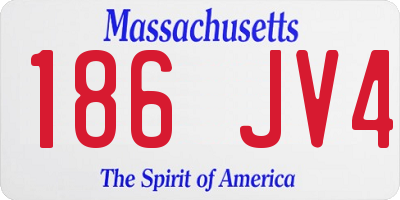 MA license plate 186JV4
