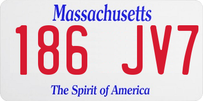 MA license plate 186JV7