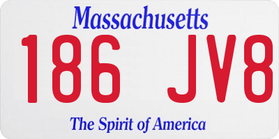 MA license plate 186JV8
