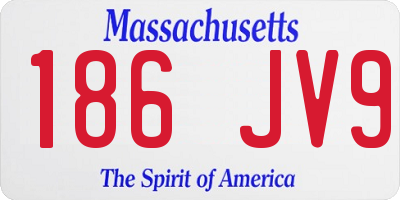 MA license plate 186JV9