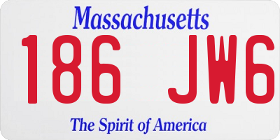 MA license plate 186JW6