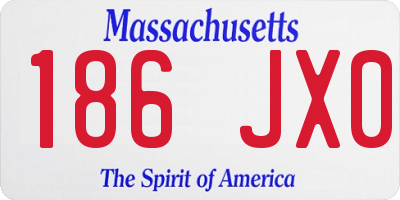 MA license plate 186JX0