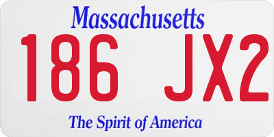 MA license plate 186JX2