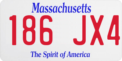 MA license plate 186JX4