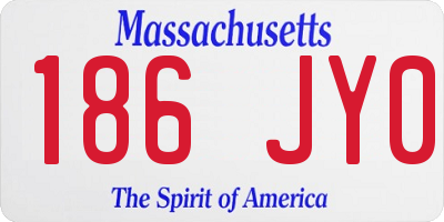 MA license plate 186JY0