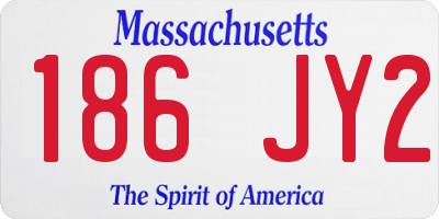 MA license plate 186JY2