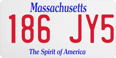 MA license plate 186JY5