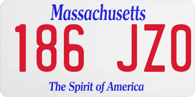 MA license plate 186JZ0