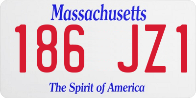 MA license plate 186JZ1
