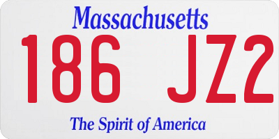 MA license plate 186JZ2