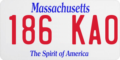 MA license plate 186KA0