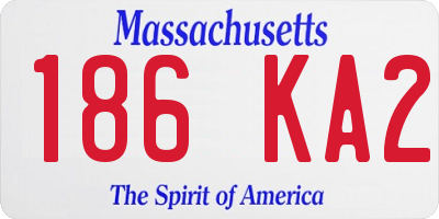 MA license plate 186KA2