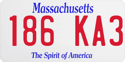 MA license plate 186KA3