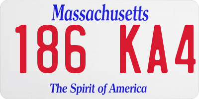 MA license plate 186KA4