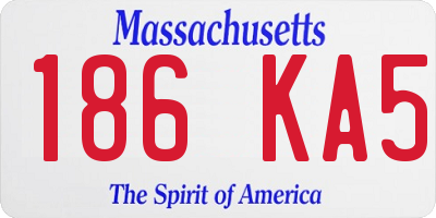 MA license plate 186KA5