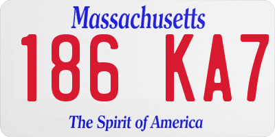 MA license plate 186KA7