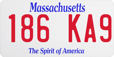 MA license plate 186KA9