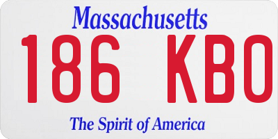 MA license plate 186KB0
