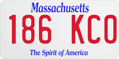 MA license plate 186KC0