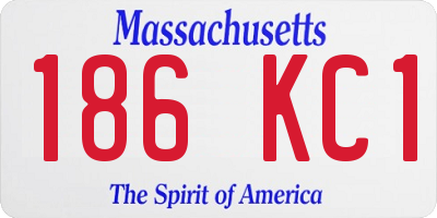 MA license plate 186KC1