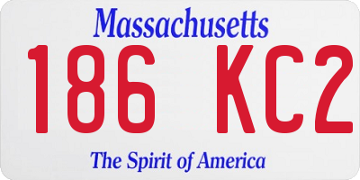 MA license plate 186KC2