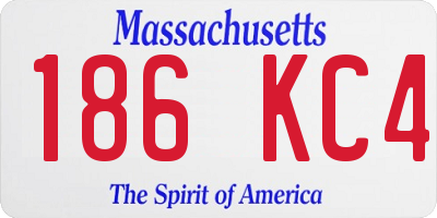 MA license plate 186KC4