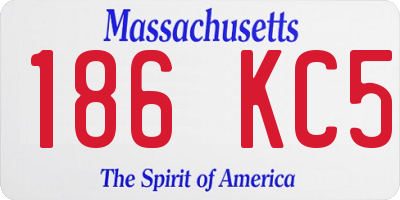MA license plate 186KC5