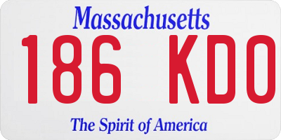 MA license plate 186KD0