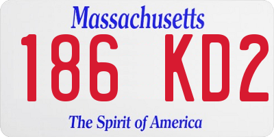 MA license plate 186KD2