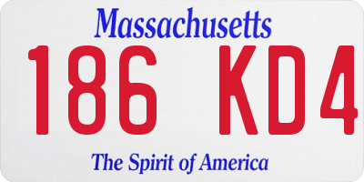 MA license plate 186KD4