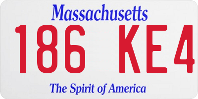 MA license plate 186KE4