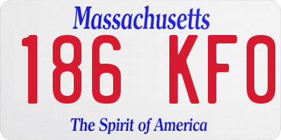 MA license plate 186KF0
