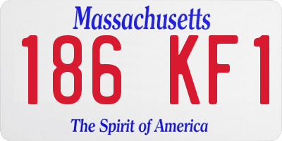 MA license plate 186KF1
