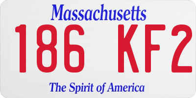 MA license plate 186KF2