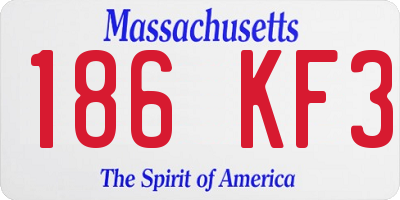 MA license plate 186KF3