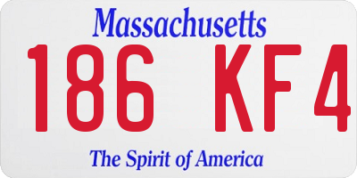 MA license plate 186KF4